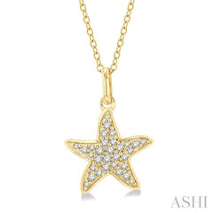 ASHI Starfish Petite Diamond Fashion Pendant 649H8PPTSPDYG
