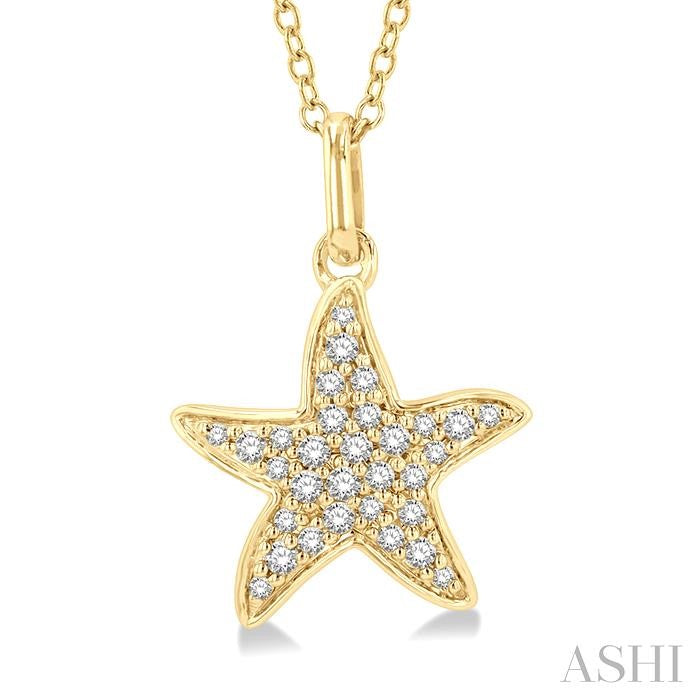 ASHI Starfish Petite Diamond Fashion Pendant 649H8PPTSPDYG