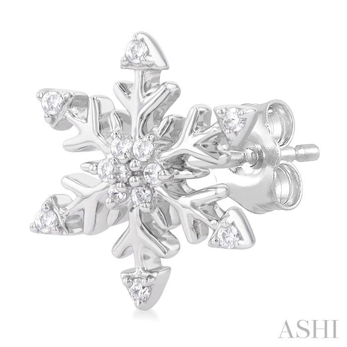 ASHI Snowflake Petite Diamond Fashion Earrings 649L8PPTSERWG