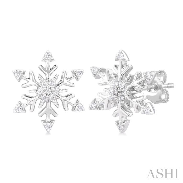 ASHI Snowflake Petite Diamond Fashion Earrings 649L8PPTSERWG