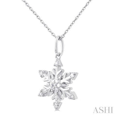 ASHI Snowflake Petite Diamond Fashion Pendant 649L8PPTSPDWG