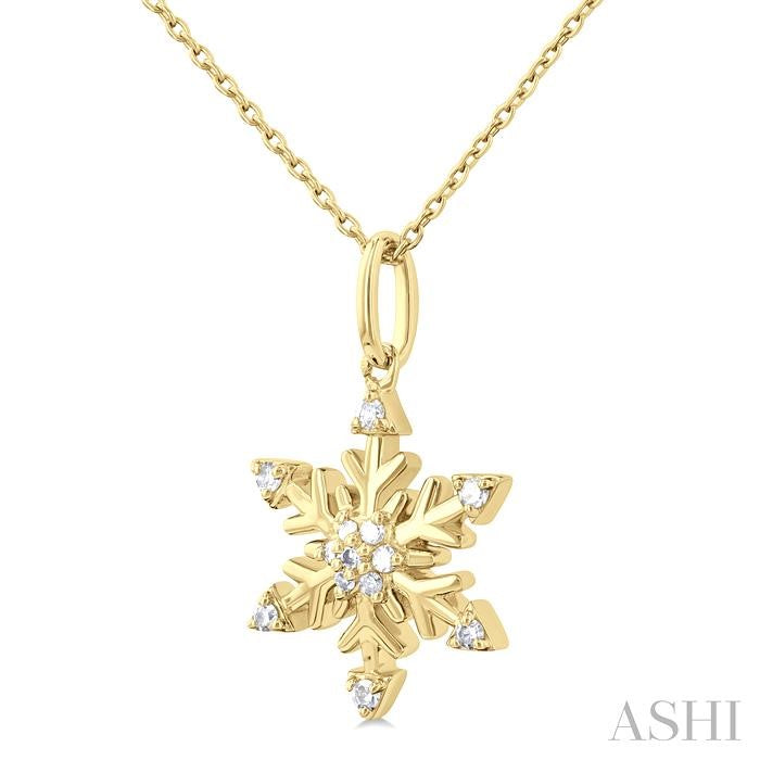 ASHI Snowflake Petite Diamond Fashion Pendant 649L8PPTSPDYG