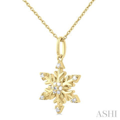 ASHI Snowflake Petite Diamond Fashion Pendant 649L8PPTSPDYG
