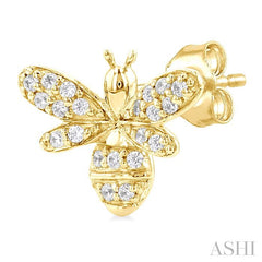 ASHI Bumble Bee Petite Diamond Fashion Earrings 649Q8PPTSERYG