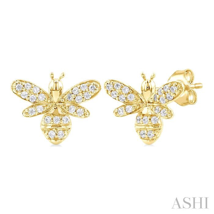 ASHI Bumble Bee Petite Diamond Fashion Earrings 649Q8PPTSERYG
