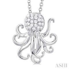 ASHI Octopus Petite Diamond Fashion Pendant 649R8PPTSPDWG