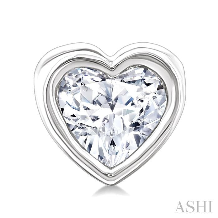 ASHI Heart Shape Bezel Set Petite Diamond Fashion Earrings 649S7PPTGERWG-HT