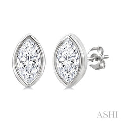 ASHI Marquise Shape Bezel Set Petite Diamond Fashion Earrings 649S7PPTGERWG-MQ