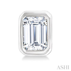 ASHI Emerald Shape Bezel Set Petite Diamond Fashion Earrings 649S7PPTGERWG-OC