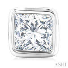 ASHI Princess Shape Bezel Set Petite Diamond Fashion Stud Earrings 649S7PPTGERWG-PRN