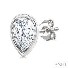 ASHI Pear Shape Bezel Set Petite Diamond Fashion Earrings 649S7PPTGERWG-PR