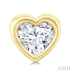 ASHI Heart Shape Bezel Set Petite Diamond Fashion Earrings 649S7PPTGERYG-HT
