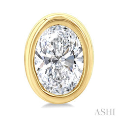 ASHI Oval Shape Bezel Set Petite Diamond Fashion Earrings 649S7PPTGERYG-OV