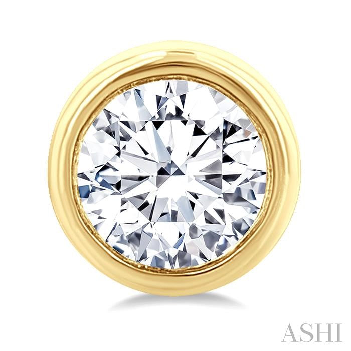 ASHI Round Shape Bezel Set Petite Diamond Fashion Earrings 649S7PPTGERYG-RD