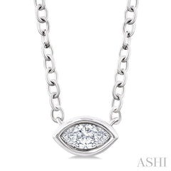 ASHI Marquise Shape East-West Bezel Set Petite Diamond Fashion Pendant 649S8PPTGPDWG-MQ