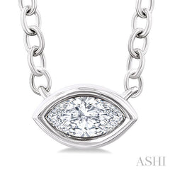 ASHI Marquise Shape East-West Bezel Set Petite Diamond Fashion Pendant 649S8PPTGPDWG-MQ