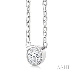 ASHI Round Shape Bezel Set Petite Diamond Fashion Pendant 649S8PPTGPDWG-RD