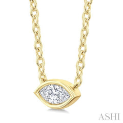 ASHI Marquise Shape East-West Bezel Set Petite Diamond Fashion Pendant 649S8PPTGPDYG-MQ