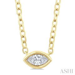 ASHI Marquise Shape East-West Bezel Set Petite Diamond Fashion Pendant 649S8PPTGPDYG-MQ