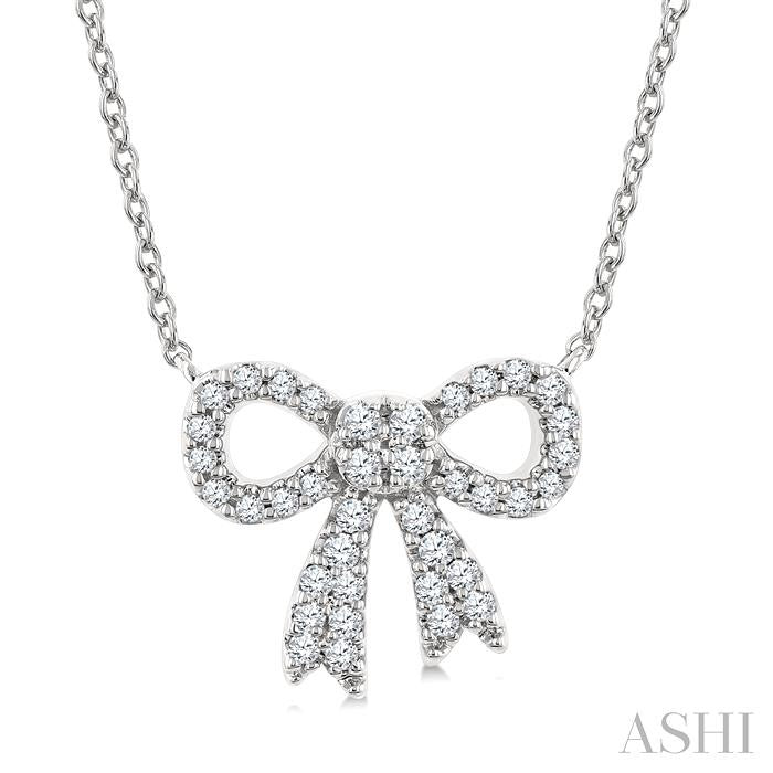 ASHI Bow Petite Diamond Fashion Pendant 649V7PPTSPDWG