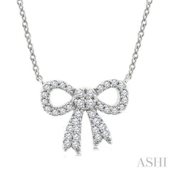 ASHI Bow Petite Diamond Fashion Pendant 649V7PPTSPDWG