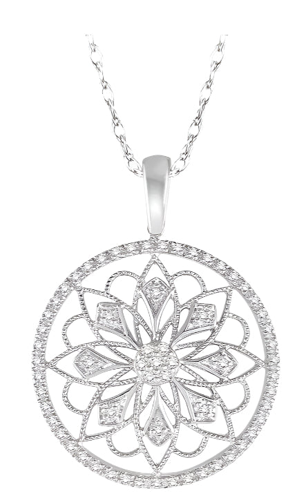 Parkplace Jewelers Floral Circle Diamond Fashion Pendant 98567PPTSPDWG