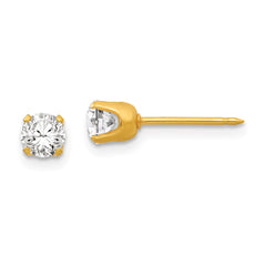 64E Inverness 14k 4.25mm CZ Post Earrings