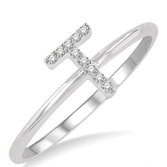 Parkplace Jewelers Block 'T' Initial Diamond Ring 365D9PPTSWG-T