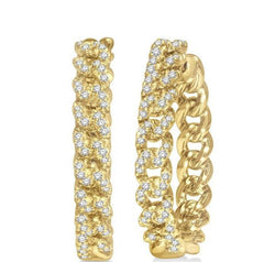 Parkplace Jewelers Curb & Cuban Diamond Fashion Hoop Earrings 626B5PPFHERYG