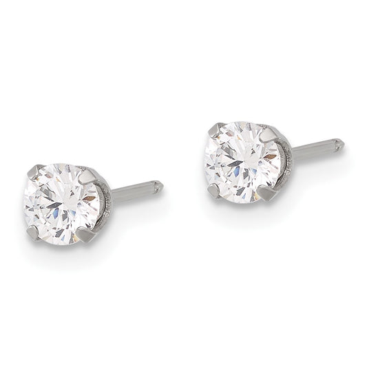 652E Inverness Stainless Steel 4mm CZ Post Earrings