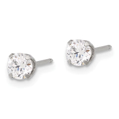 652E Inverness Stainless Steel 4mm CZ Post Earrings