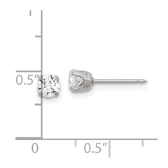 652E Inverness Stainless Steel 4mm CZ Post Earrings