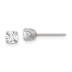 652E Inverness Stainless Steel 4mm CZ Post Earrings