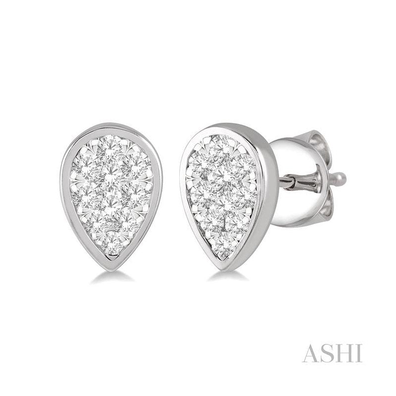 ASHI Pear Shape Lovebright Essential Diamond Stud Earrings 920B5PPFHERWG