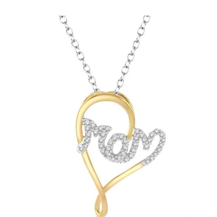 Parkplace Jewelers Mom Heart Shape Diamond Fashion Pendant 93898PPTSPDYW