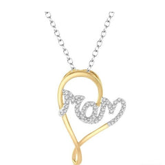 Parkplace Jewelers Mom Heart Shape Diamond Fashion Pendant 93898PPTSPDYW