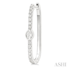 ASHI Oval Shape Diamond Fashion Hoop Earrings 660U4PPFGERWG-OV