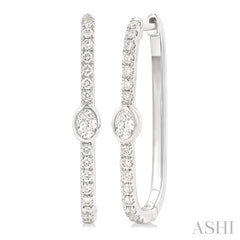ASHI Oval Shape Diamond Fashion Hoop Earrings 660U4PPFGERWG-OV