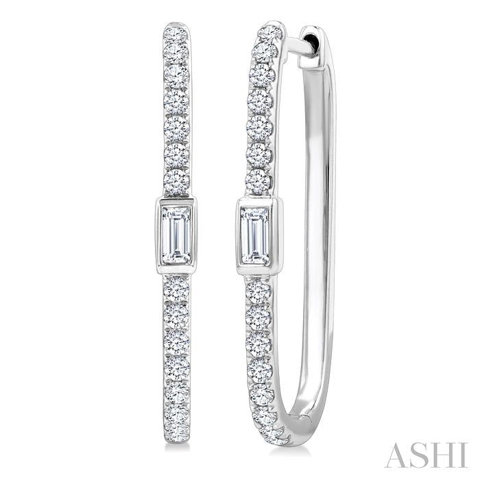 ASHI Rectangle Shape Diamond Fashion Hoop Earrings 660U4PPFGERWG-RCT