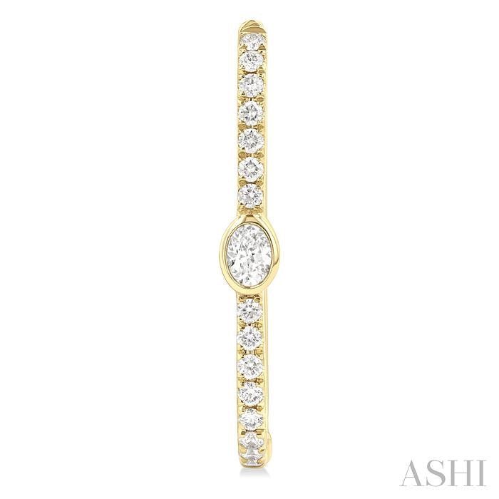 ASHI Oval Shape Diamond Fashion Hoop Earrings 660U4PPFGERYG-OV