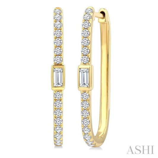 ASHI Rectangle Shape Diamond Fashion Hoop Earrings 660U4PPFGERYG-RCT
