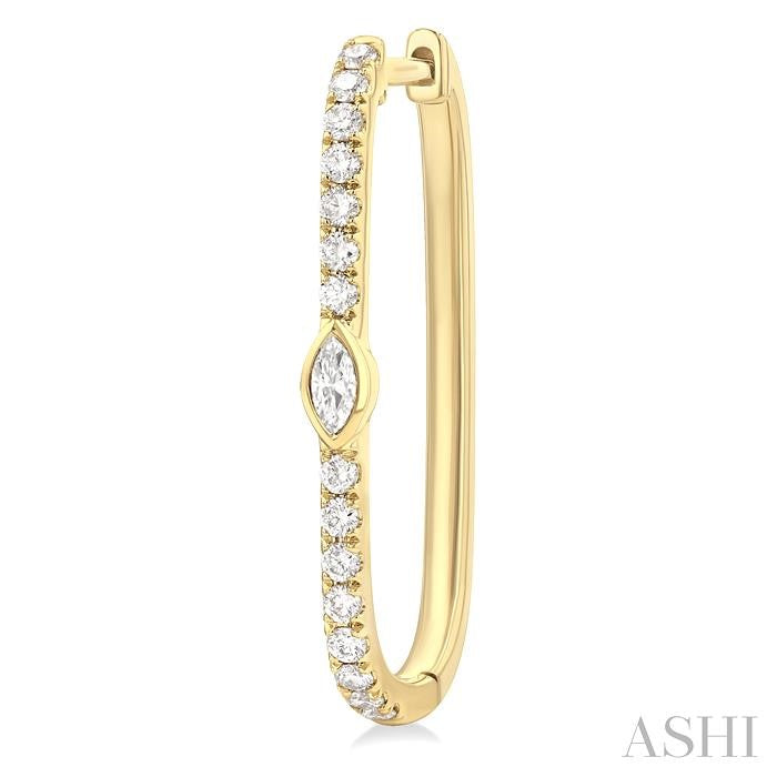 ASHI Marquise Shape Diamond Fashion Hoop Earrings 660U5PPFGERYG-MQ