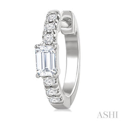 ASHI Emerald Shape Petite Diamond Fashion Huggie Earrings 660X4PPFGERWG-OC