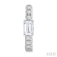ASHI Emerald Shape Petite Diamond Fashion Huggie Earrings 660X4PPFGERWG-OC