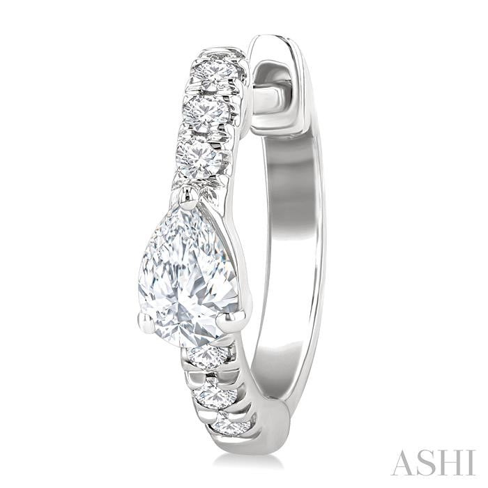 ASHI Pear Shape Petite Diamond Fashion Huggie Earrings 660X4PPFGERWG-PR