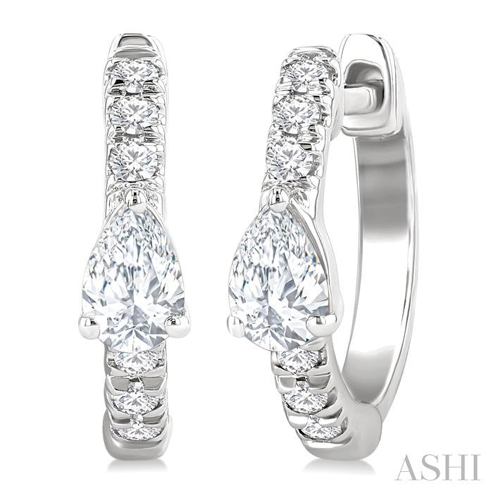 ASHI Pear Shape Petite Diamond Fashion Huggie Earrings 660X4PPFGERWG-PR