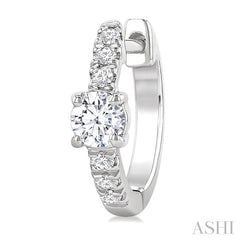 ASHI Round Shape Petite Diamond Fashion Huggie Earrings 660X4PPFGERWG-RD