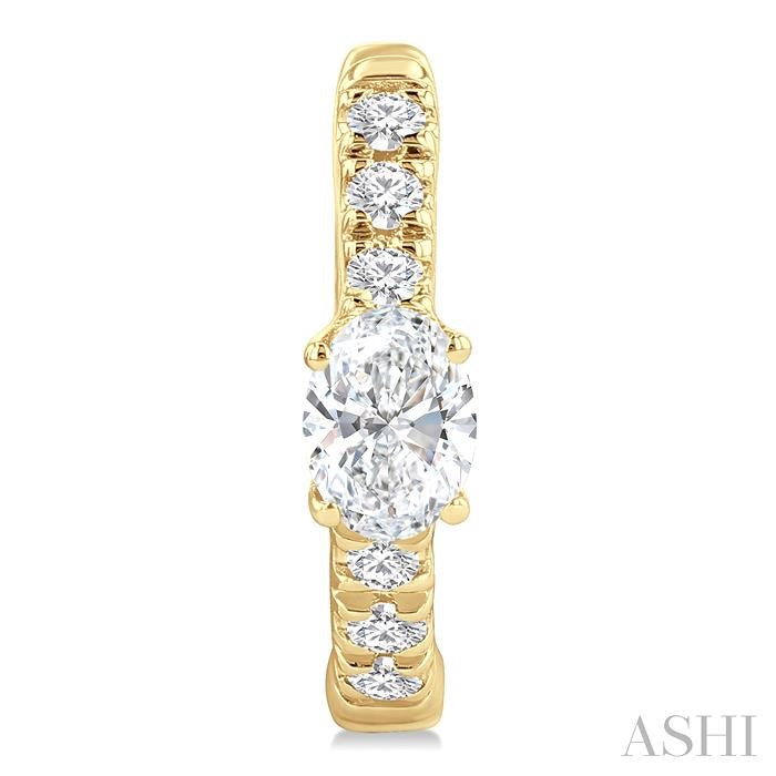 ASHI Oval Shape Petite Diamond Fashion Huggie Earrings 660X4PPFGERYG-OV