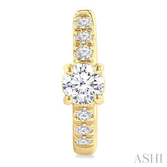 ASHI Round Shape Petite Diamond Fashion Huggie Earrings 660X4PPFGERYG-RD