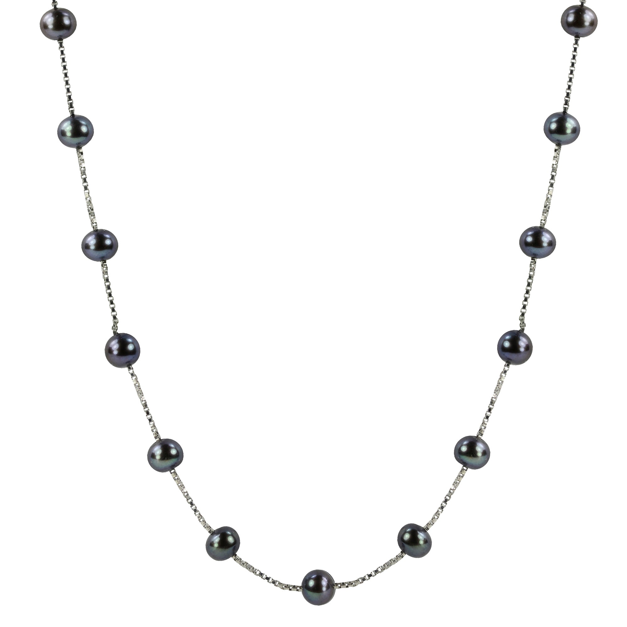 Parkplace Pearls Sterling Silver Freshwater Pearl Necklace 661557/BLK